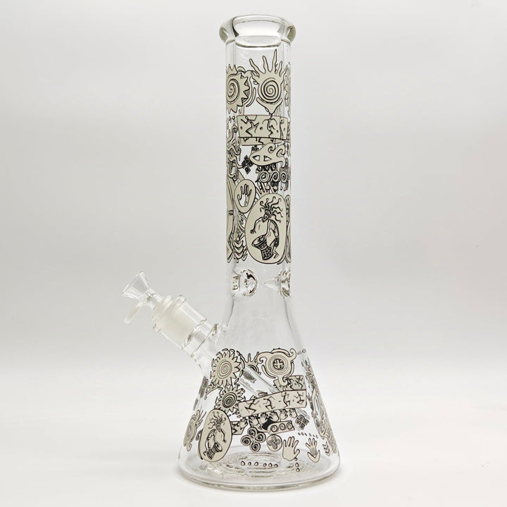 Bong de design egípcio de 14" e 7 mm que brilha no escuro