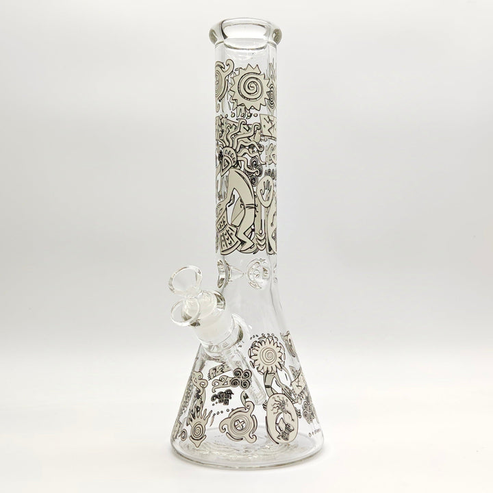 Bong de design egípcio de 14" e 7 mm que brilha no escuro