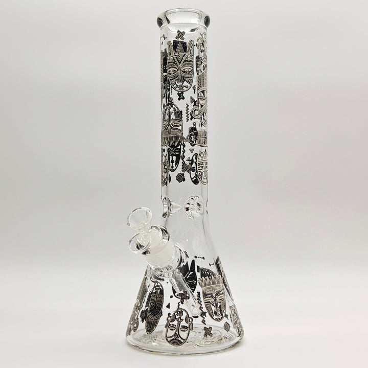 Bong de design egípcio de 14" e 7 mm que brilha no escuro