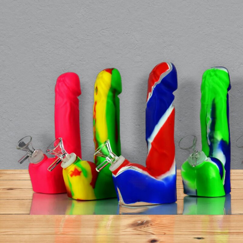 7" Silicone d!ck design Water bubbler